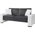 |Promotion| Sofa Canapé de relaxation | Canapé-lit réglable Canapé convertible réversible "Rétro" | avec accoudoirs PVC Noir &MP2500-0