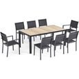 Ensemble table et chaises de jardin - OVIALA - Tivoli - Aluminium - Gris - 8 personnes-0