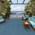 Kingston - tapis type gazon artificiel – pour jardin, terrasse, balcon - bleu  - 200x100 cm-0