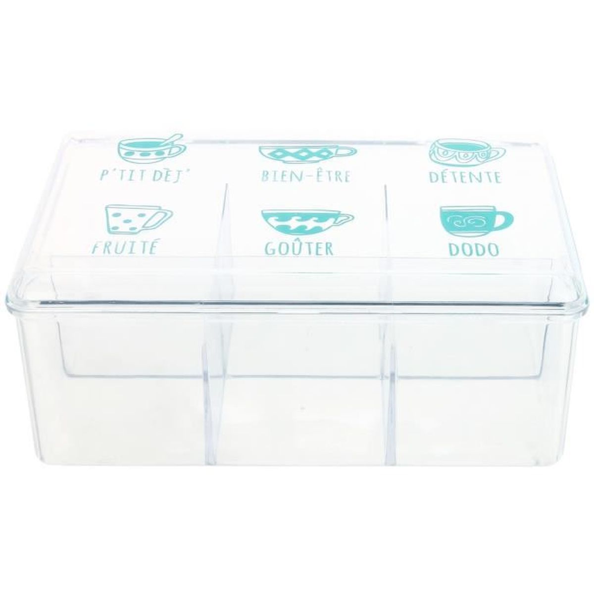 Boite A The Rangement 6 Compartiments Inscription Fun Humour Bleu Achat Vente Distributeur Capsules Cdiscount