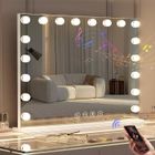 Miroir Coiffeuse Hollywood -NHHF- 18 LED-Smart Bluetooth-3 Couleurs Réglables-Charge USB-Loupe 10x-Type-C -1 Ampoule de