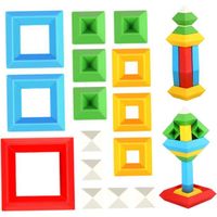 Pyramid Stacking Toy Kid Building Bloums Blood Couleur Building Pyramid Building Toy for Kid Early Educational Stacking Toy 45pcs