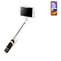 Pour Samsung Galaxy A31 Selfie bâton Selfie-Stick Bouton Nappe Monopod Perche Selfie extensible pour Samsung Galaxy A31 noir 339683