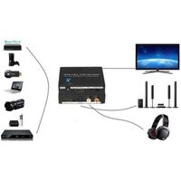 HDMI Audio extracteur convertisseur SPDIF + RCA L - R TV DVD Noir Mon1224-9-45609