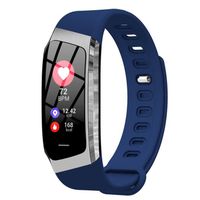 E18 Bracelet Intelligent couleur écran tactile pression artérielle moniteur de fréquence cardiaque Sport IP67 étanche - Bleu