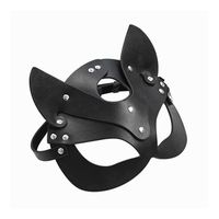 Masque érotique pour femmes - Cosplay - Demi-yeux - Visage de chat - Fête d'Halloween - Noir