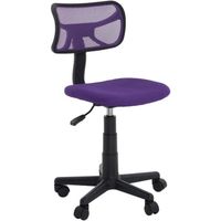 Chaise de bureau pour enfant MILAN - IDIMEX - Fauteuil pivotant et ergonomique - Hauteur réglable - Mesh violet