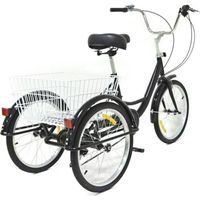 Tricycle adulte 20 "3 roues avec panier Tricycle 8 vitesses
