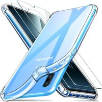 Coque Samsung Galaxy A40 + 2 Verres Trempés Protection écran 9H Anti-Rayures Housse Silicone Antichoc Transparent