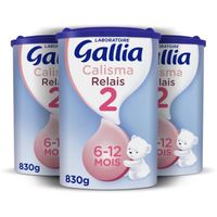GALLIA - Calisma Relais 2 - Lait en poudre pour bébé - 3 x 830 g - Dès 6 mois à 1 an