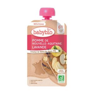 CÉRÉALES BÉBÉ Babybio - Gourde Pomme Lavande - Bio - 120g - Dès 6 mois