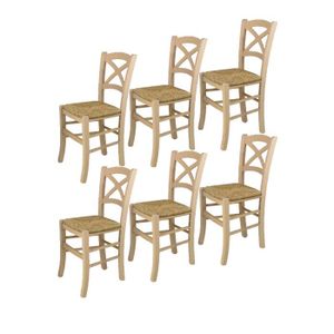 CHAISE Tommychairs - Set 6 chaises cuisine CROSS, robuste