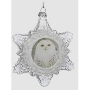 Boule De Noël Flocon En Verre Dessin Chouette Achat