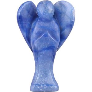 FIGURINE - PERSONNAGE Figurine De Collection 7Cm Aventurine Bleu Cristal Gardien Ange Pierre Poche Statue Apporte