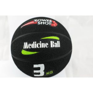 MEDECINE BALL Medecine ball - POWERSHOT - Lynx Sport - 3kg - Noir - Fitness - Caoutchouc moulé antidérapant