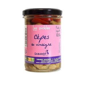 Légumes en saumure & vinaigres & pickles Cèpes au vinaigre bocal de 120g Sabarot