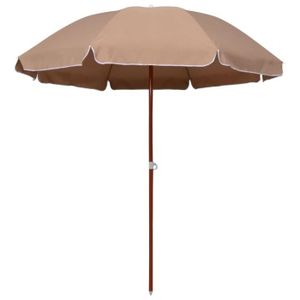 PARASOL VGEBY® Parasol avec mat en acier 240 cm Taupe  - Parasol Balcon -YES
