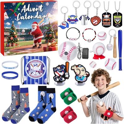 Calendrier De L'Avent Baseball Noël,24 Jours Décorations Sportives