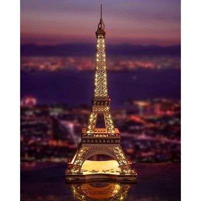 Rolife 3D Puzzles la Nuit de la Tour Eiffel Kit de Construction de Maquettes en Bois Puzzles en Bois Modèles à Construire pour Adultes Modèles avec Lumières LED (TGL01 Rolife 3D Puzzles la Nuit de la Tour Eiffel Kit de Construction de Maquettes en Bois Puzzles en Bois Modèles à Construire pour Adultes Modèles avec Lumières LED (TGL01