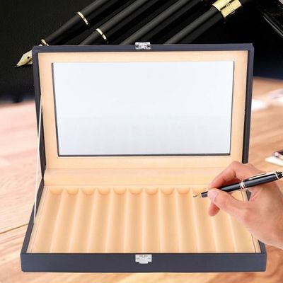 Porte-Crayons En Bois - Présentoir Stylos Bureau - 23x3x2 Cm - Organisateur Papeterie - 3