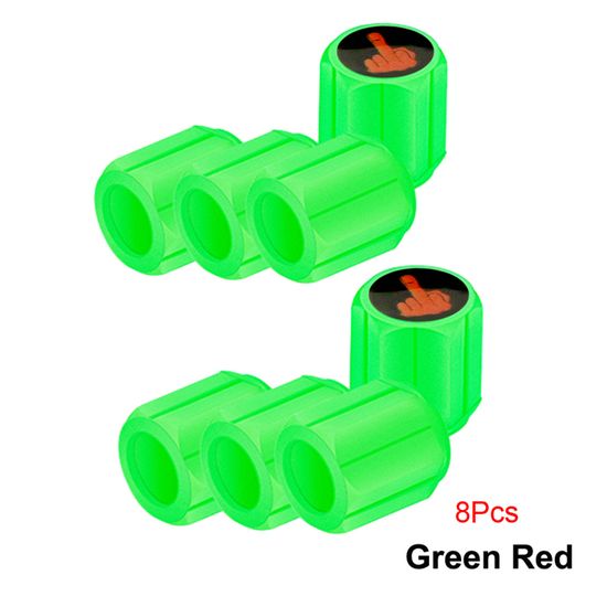 20 Bouchons De Valve Lumineux Pour Pneus CGEAMDY - Anti-poussière, Décoration Voiture Universelle, Couleur Vert
