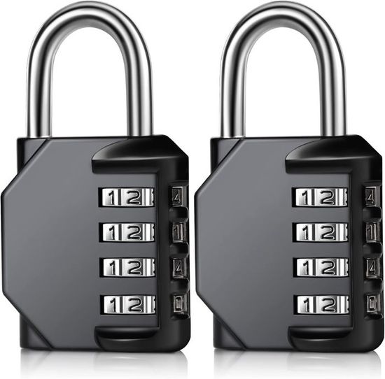 Cadenas à Combinaison ORIA 4 Chiffres - Sécurité Maxi Pour Casier, Gym Ou Vélo