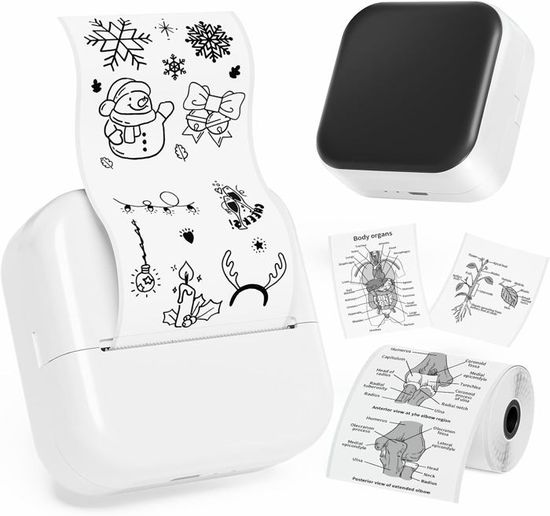 Imprimante Thermique Portable Phomemo M02X - Bluetooth, Sans Encre, Pour Photos N&B, Notes, Étiquettes