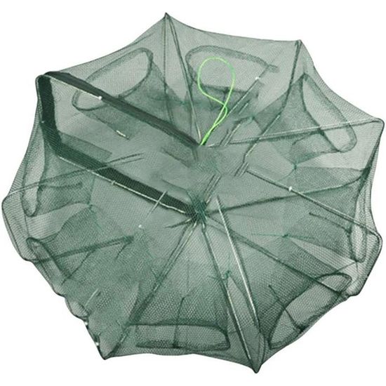 Filet de pêche pliable - Réseau de pêche portable - Réseau automatique - En nylon - Pliable - Piège à poissons de crabe - Panier à nourriture - Réseau à appâts