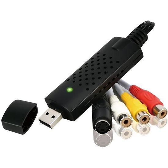 Câble et adaptateur CCTV, convertisseur audio vidéo USB, convertisseur VHS  en numérique, édite la vidéo à partir de n'importe quelle source  analogique, y compris VHS DVD VCR Crjjkoy Réduction