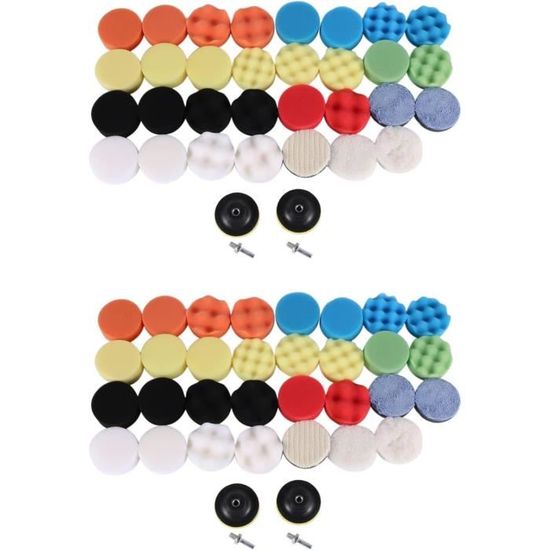 Tampons De Polissage Voiture - Lot De 2 Éponges Orange 17,8cm - Pour Polisseuse M16 - Cirage, Lustrage