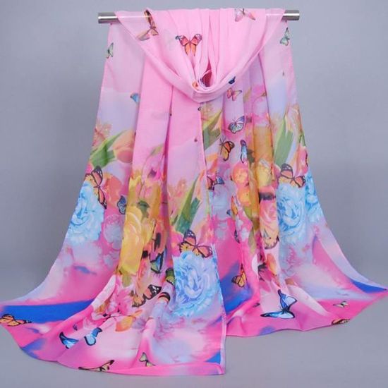 FAIRYGATE Châles Femme Grande Echarpe Chaude Femme Du Ventre à La Main Foulard Bleu Ceinture Echarpes Pashmina Etole Femme, D6035