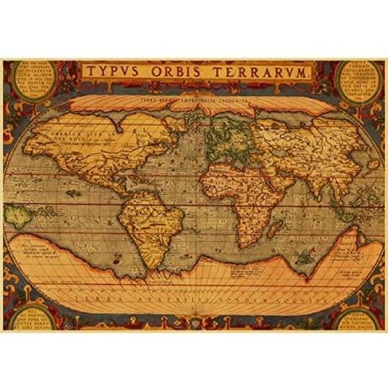 Le Monde Vieille Carte Affiche Vintage Retro Carte Du Monde Affiche Papier Kraft Impression Peinture Bar Maison Chambre Decor S 401 Cdiscount Maison