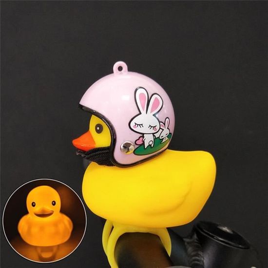 Klaxon De Vélo Canard Jaune - Sonnette Mignonne Avec Lumière LED Clignotante - Corne Vélo Enfant Adulte, Décoration Guidon Ou Casque