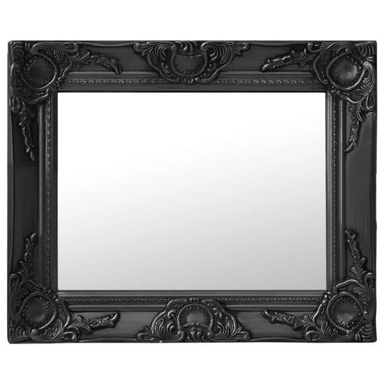 2927144© Design Rétro Miroir mural Style baroque, Miroir de Maquillage, pour Salle de Bain, Cuisine, Entrée et Salon, 50x40 cm Noir