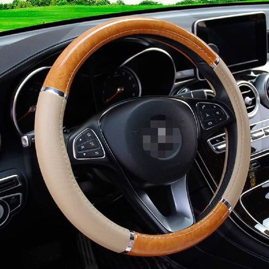 Housse Volant Cuir Fiat 500 2015-2021/500C 2016-2021 - MEWANT Beige - Anti-Dérapant