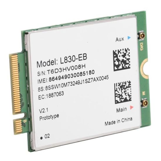ASHATA Carte Réseau 4G LTE L850-GL NGFF M.2 - Module Sans Fil Haute Vitesse Pour Ordinateur Portable
