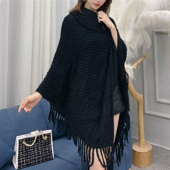 Glamexx24 Poncho Femme Élégant Cachemire – Cape Tricotée Chaleur Légère Automne Hiver – Châle Cardigan Sans Manches