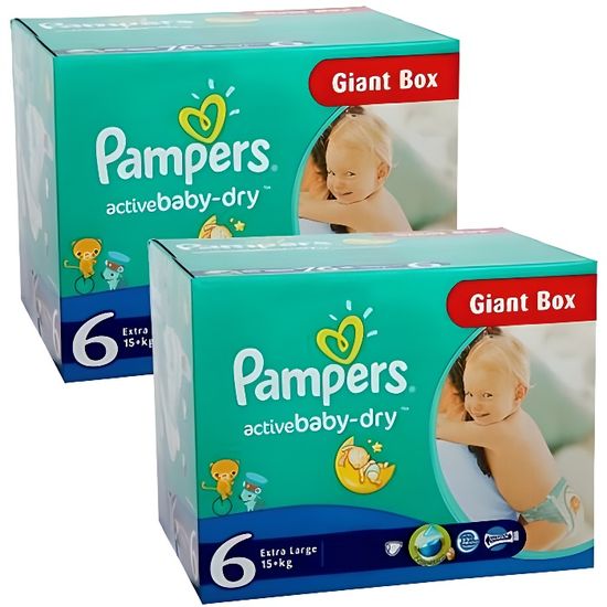 240 Couches Pampers Active Baby Dry taille 6