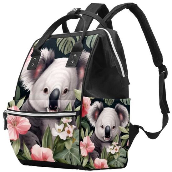 Sac à Langer Koala - Toile Léger, Grande Capacité, Sac à Dos Ou Bandoulière