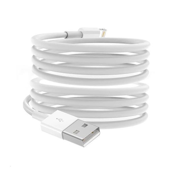 Chargeur pour iPhone 12 / 12 mini / 12 Pro / 12 Pro Max Cable USB Data Synchro Blanc 3m