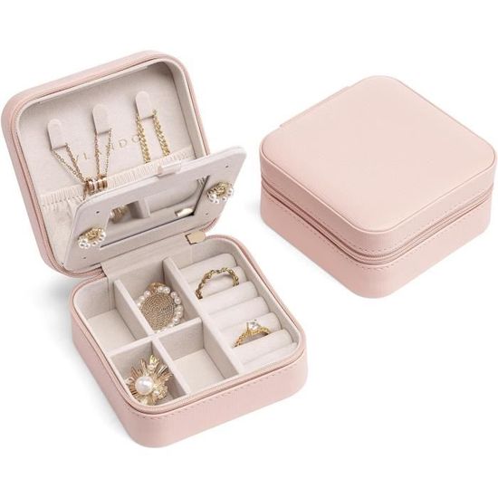 Coffret Bijoux Cdiscount Boîte à Bijoux Sofore 2 Étages - Coffret Organisateur Voyage Avec Coussins Montre - Blanc Coffret Cuir PU Blanc
