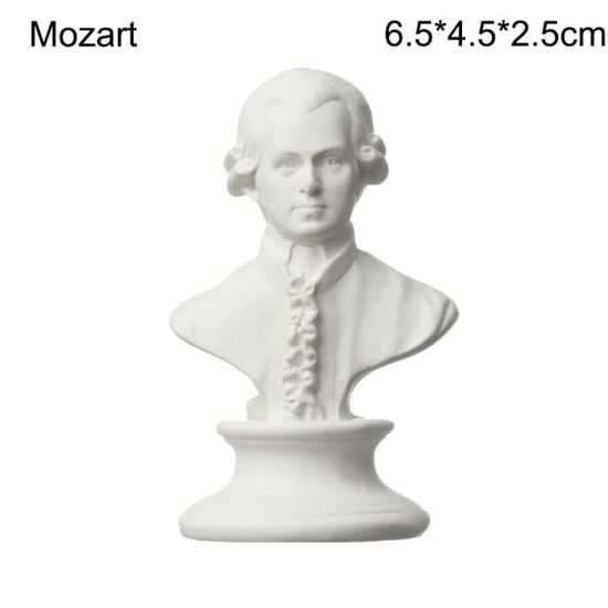 23 Mozart -Figurine de mythologie grecque, Mini Statue en plâtre, portrait, buste, pratique du dessin, artisanat, Sculpture en plâtr