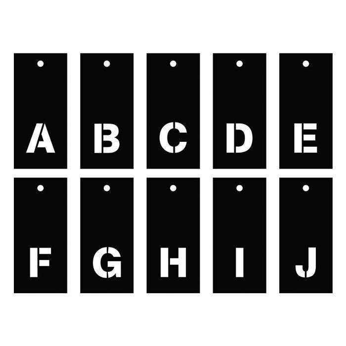 Pochoirs alphabet 70 lettres majuscules et minuscules & chiffres