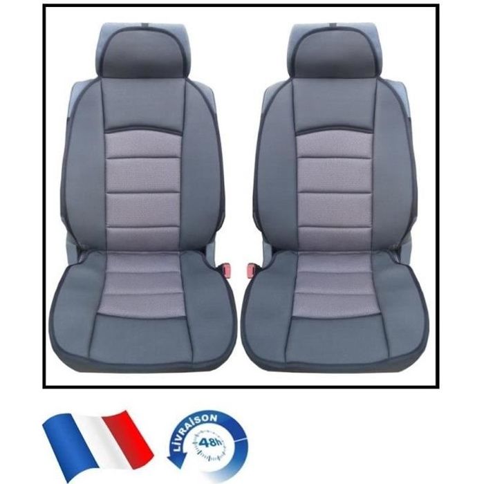 LUXE HOUSSES COUSSIN COUVRE-SIEGES GRIS-NOIR POUR DACIA DUSTER LOGAN SANDERO