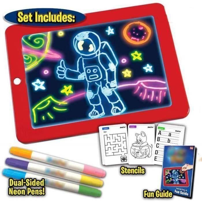 3D Magic LED Conseil d'écriture,Art Creative Pad Pad avec Un Pinceau de Dessin, Hi-Tech Portable Planche à Dessin pour Les Enfants
