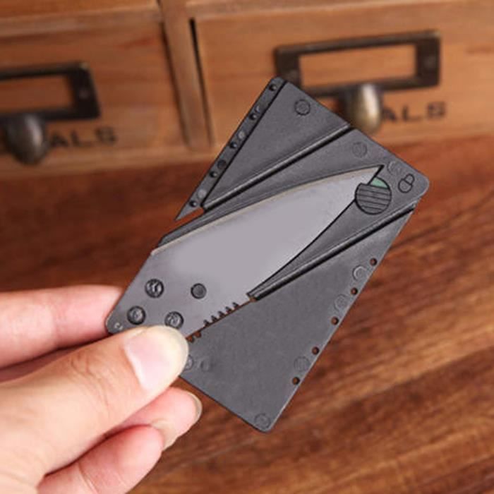 Couteau Pliant de Poche Outil Extérieur Canif Multifonction Format Carte Crédit