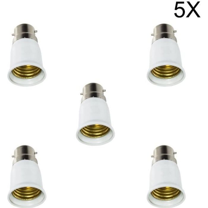 Lot de 5 - Adaptateur de Douille B22 vers E27