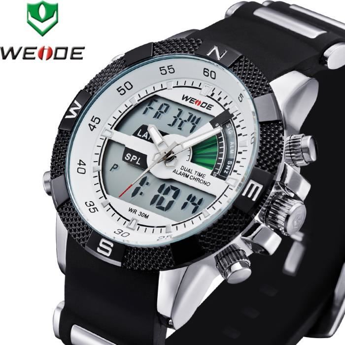 Weide montres à quartz hommes montres de sport de luxe plongeur étanche analogique relogio hommes d'horloge numériques marque hau...