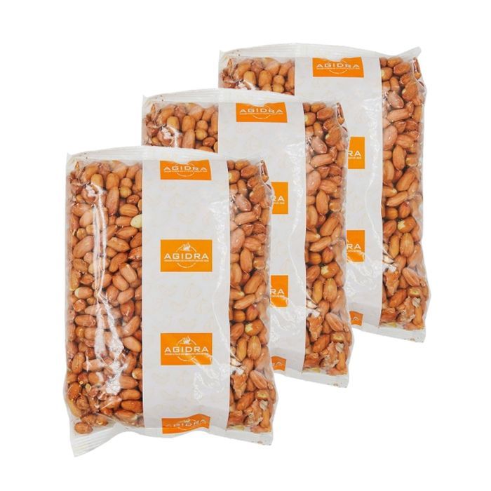 Lot 3X Arachides décortiquées brunes - Agidra - paquet 1kg