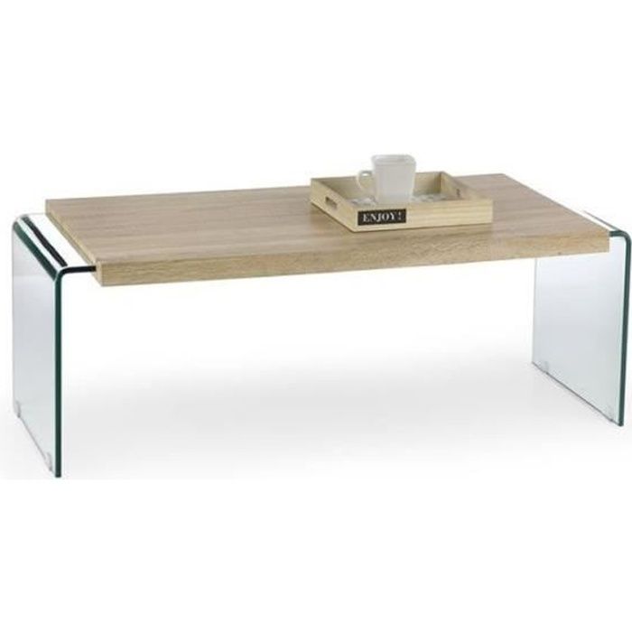 Table Basse Verre et bois GLORI